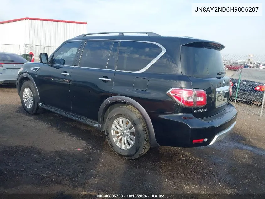 2017 Nissan Armada Sv VIN: JN8AY2ND6H9006207 Lot: 40595708