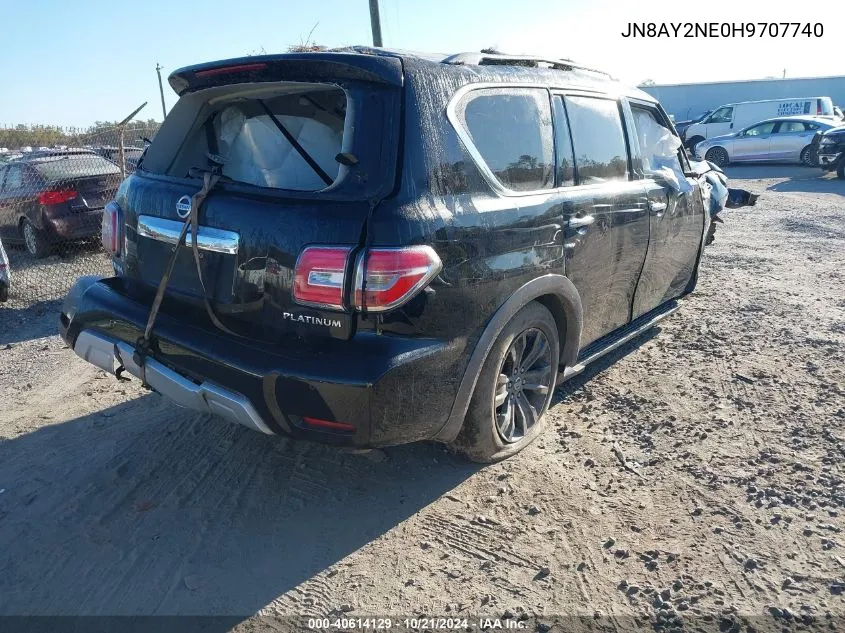 2017 Nissan Armada Platinum VIN: JN8AY2NE0H9707740 Lot: 40614129