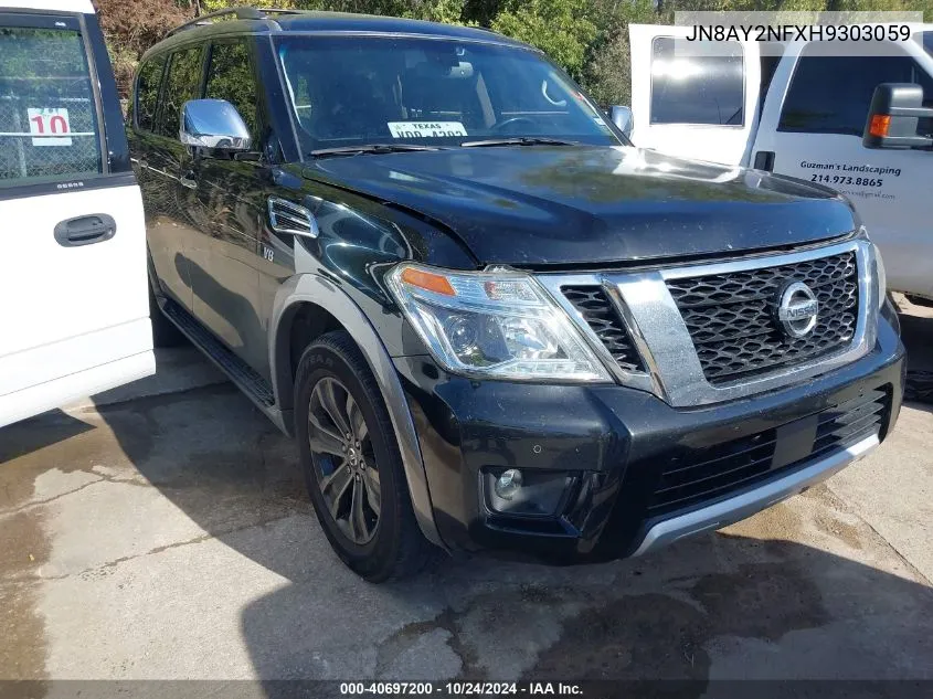 2017 Nissan Armada Platinum VIN: JN8AY2NFXH9303059 Lot: 40697200