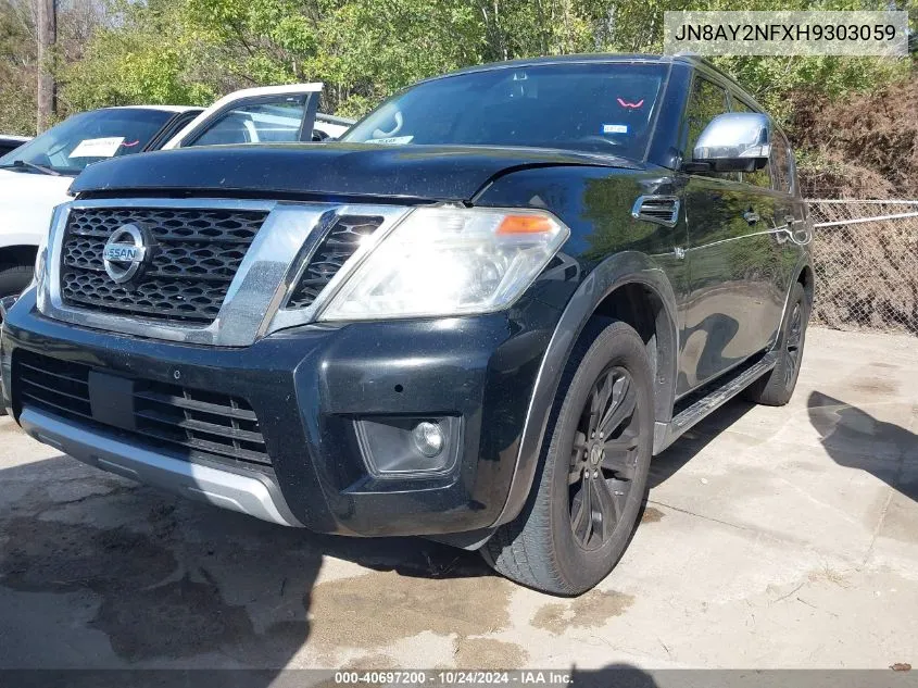 2017 Nissan Armada Platinum VIN: JN8AY2NFXH9303059 Lot: 40697200