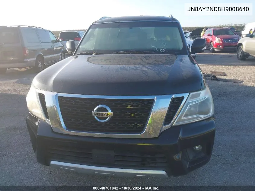 2017 Nissan Armada Sv VIN: JN8AY2ND8H9008640 Lot: 40701842