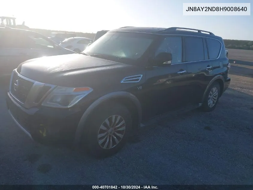 2017 Nissan Armada Sv VIN: JN8AY2ND8H9008640 Lot: 40701842