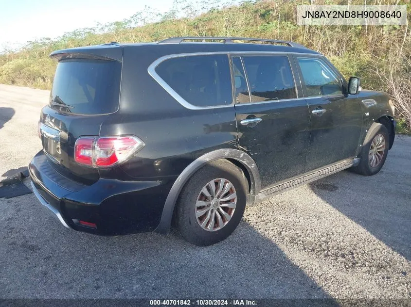 2017 Nissan Armada Sv VIN: JN8AY2ND8H9008640 Lot: 40701842