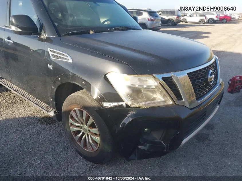 2017 Nissan Armada Sv VIN: JN8AY2ND8H9008640 Lot: 40701842