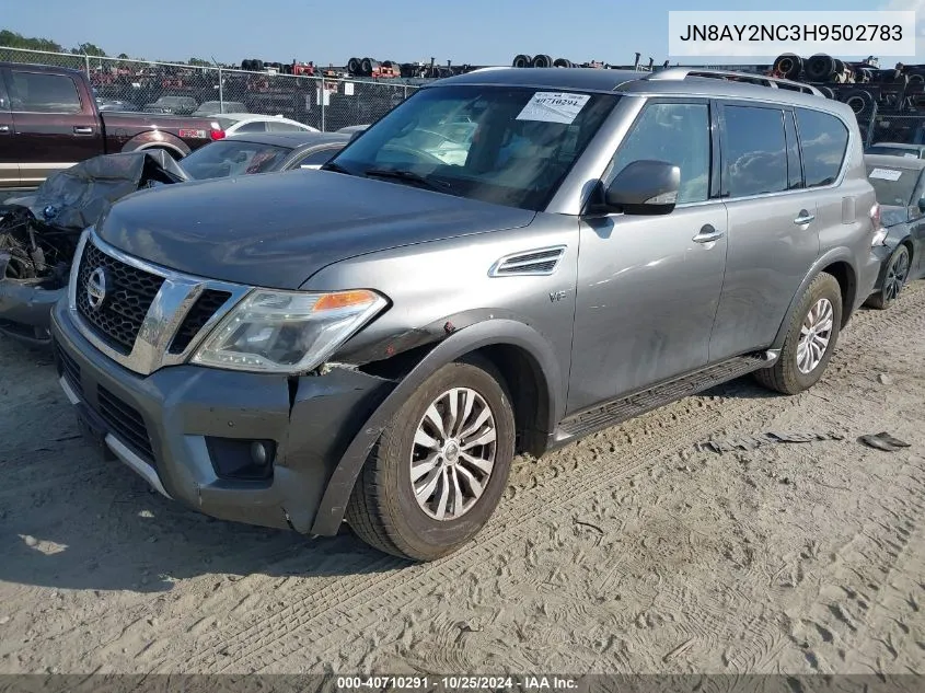 2017 Nissan Armada Sv VIN: JN8AY2NC3H9502783 Lot: 40710291