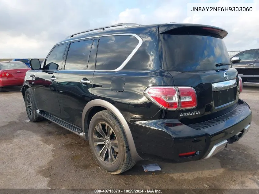 2017 Nissan Armada Platinum VIN: JN8AY2NF6H9303060 Lot: 40713873