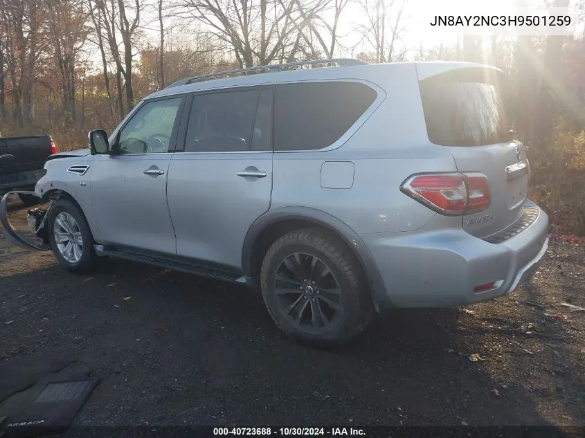 2017 Nissan Armada Platinum VIN: JN8AY2NC3H9501259 Lot: 40723688