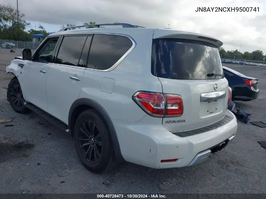 2017 Nissan Armada Platinum VIN: JN8AY2NCXH9500741 Lot: 40728473