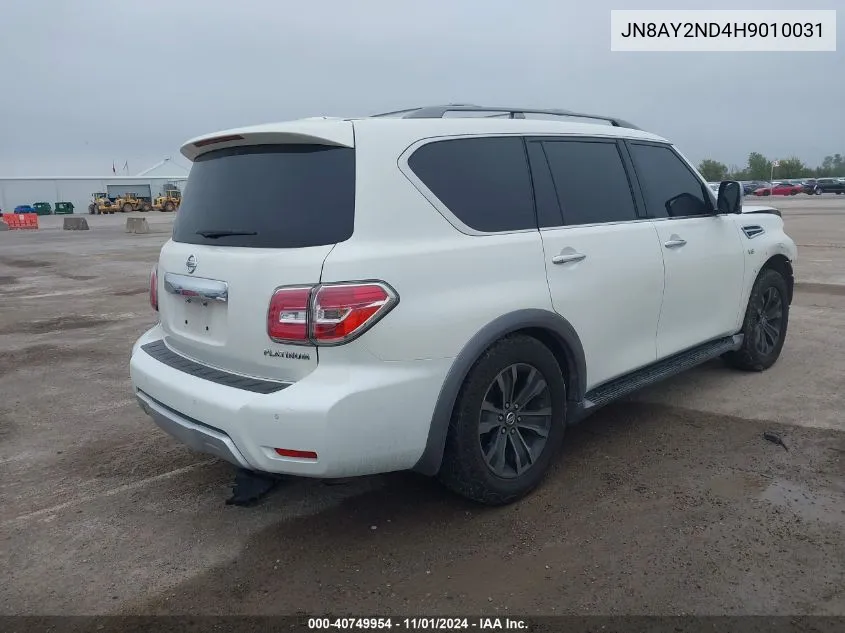 2017 Nissan Armada Platinum VIN: JN8AY2ND4H9010031 Lot: 40749954