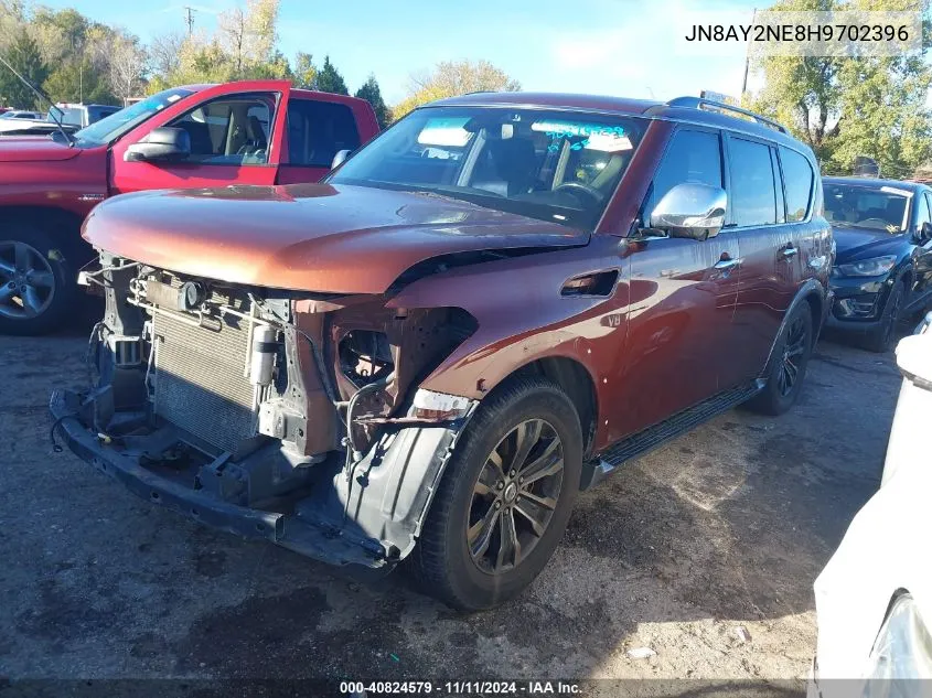 2017 Nissan Armada Platinum VIN: JN8AY2NE8H9702396 Lot: 40824579