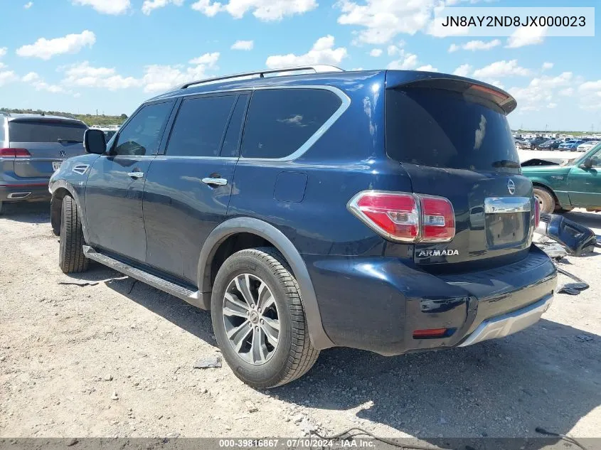 2018 Nissan Armada Sl VIN: JN8AY2ND8JX000023 Lot: 39816867