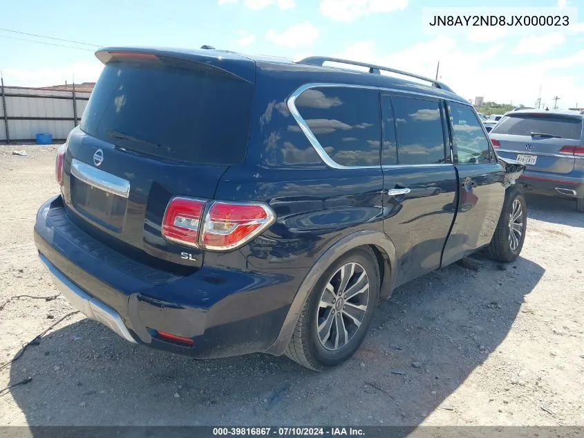 2018 Nissan Armada Sl VIN: JN8AY2ND8JX000023 Lot: 39816867