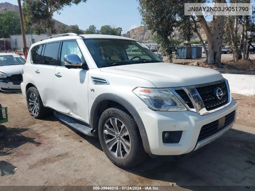 2018 Nissan Armada Sl VIN: JN8AY2ND3J9051790 Lot: 39940015