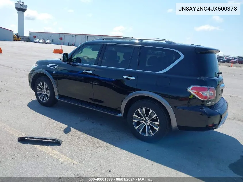 2018 Nissan Armada Sv/Sl/Platinum VIN: JN8AY2NC4JX500378 Lot: 40001599