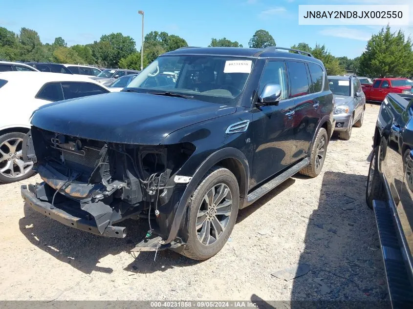 2018 Nissan Armada Sl VIN: JN8AY2ND8JX002550 Lot: 40231858