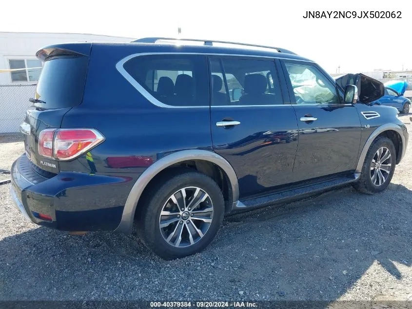 2018 Nissan Armada Platinum VIN: JN8AY2NC9JX502062 Lot: 40379384