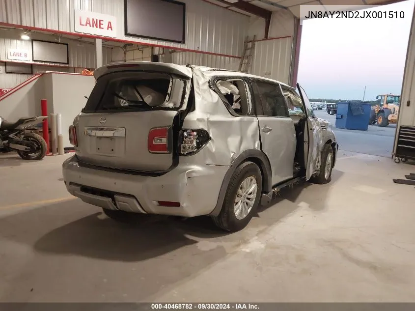 2018 Nissan Armada Sv VIN: JN8AY2ND2JX001510 Lot: 40468782