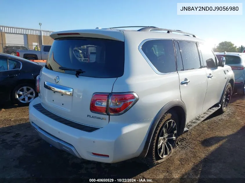 2018 Nissan Armada Platinum VIN: JN8AY2ND0J9056980 Lot: 40650529