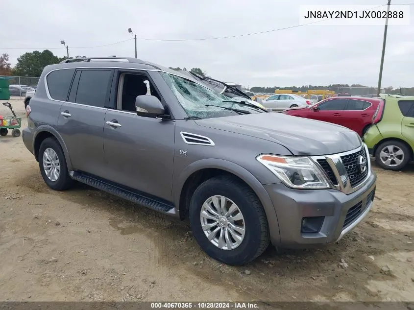 2018 Nissan Armada Sv VIN: JN8AY2ND1JX002888 Lot: 40670365