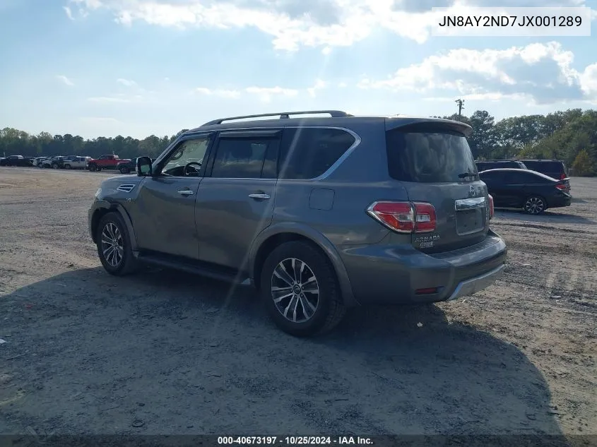 2018 Nissan Armada Sl VIN: JN8AY2ND7JX001289 Lot: 40673197