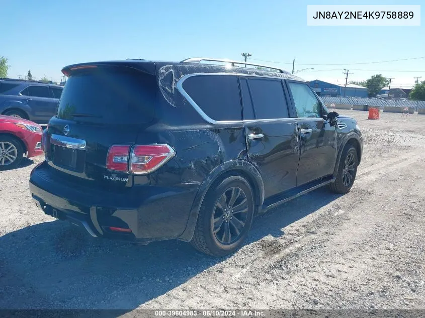 2019 Nissan Armada Platinum VIN: JN8AY2NE4K9758889 Lot: 39604983