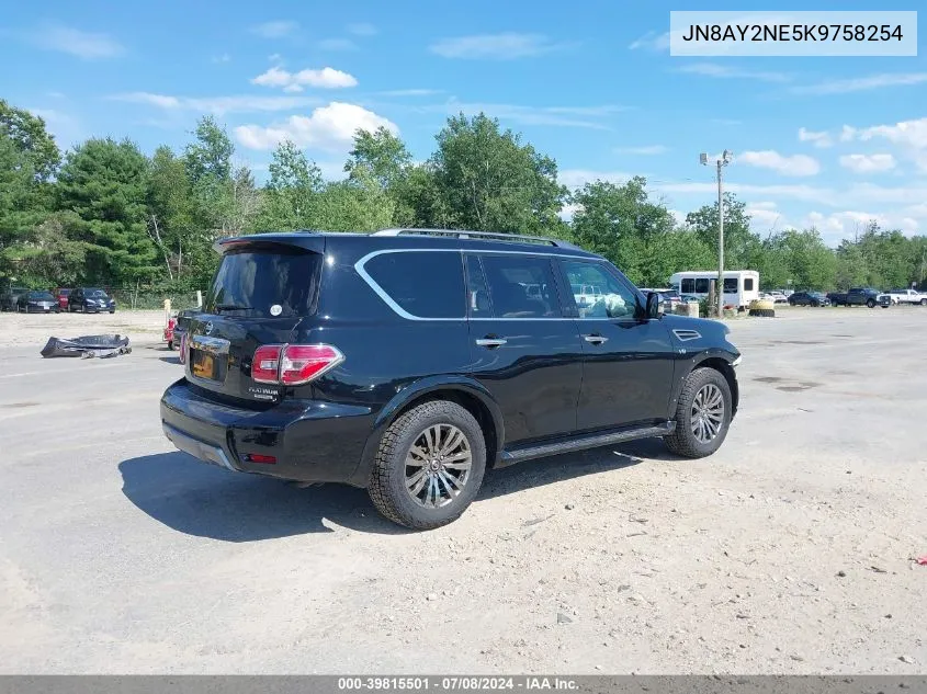 2019 Nissan Armada Platinum VIN: JN8AY2NE5K9758254 Lot: 39815501