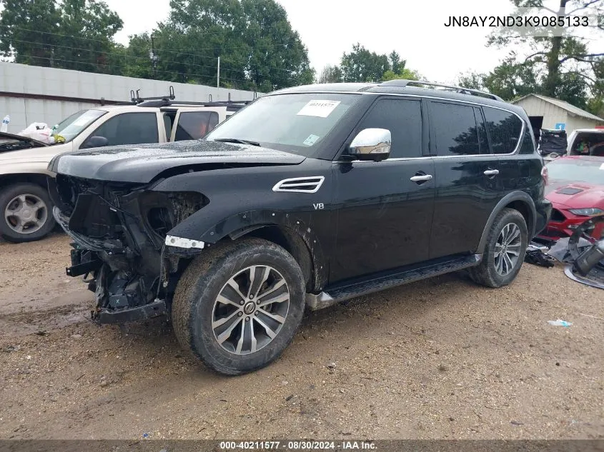 2019 Nissan Armada Sl VIN: JN8AY2ND3K9085133 Lot: 40211577