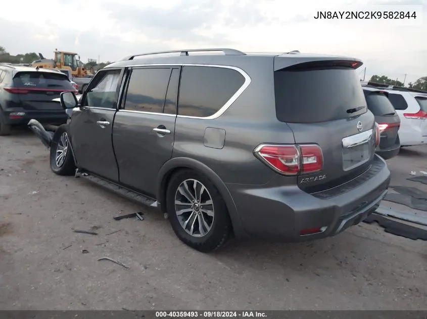 2019 Nissan Armada Sl VIN: JN8AY2NC2K9582844 Lot: 40359493