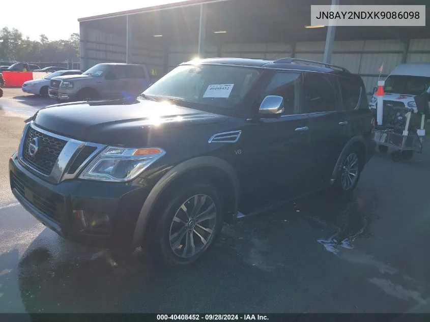 2019 Nissan Armada Sl VIN: JN8AY2NDXK9086098 Lot: 40408452