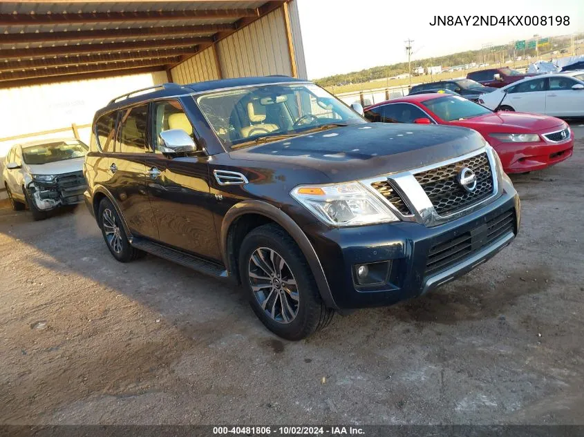 2019 Nissan Armada Sl VIN: JN8AY2ND4KX008198 Lot: 40481806