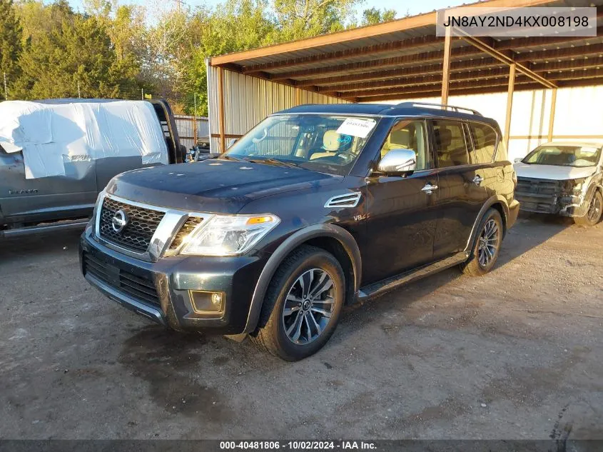 2019 Nissan Armada Sl VIN: JN8AY2ND4KX008198 Lot: 40481806