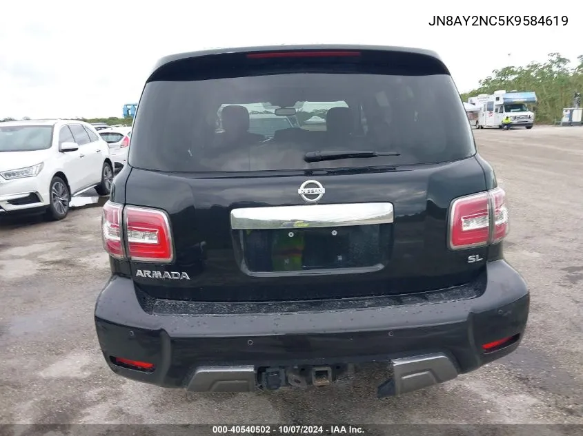 2019 Nissan Armada Sl VIN: JN8AY2NC5K9584619 Lot: 40540502