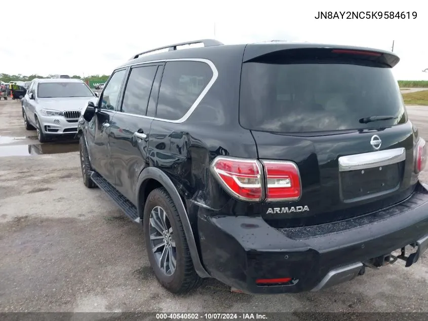 2019 Nissan Armada Sl VIN: JN8AY2NC5K9584619 Lot: 40540502