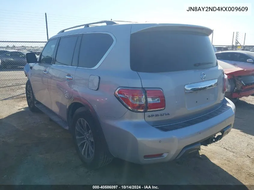 2019 Nissan Armada Sl VIN: JN8AY2ND4KX009609 Lot: 40586097