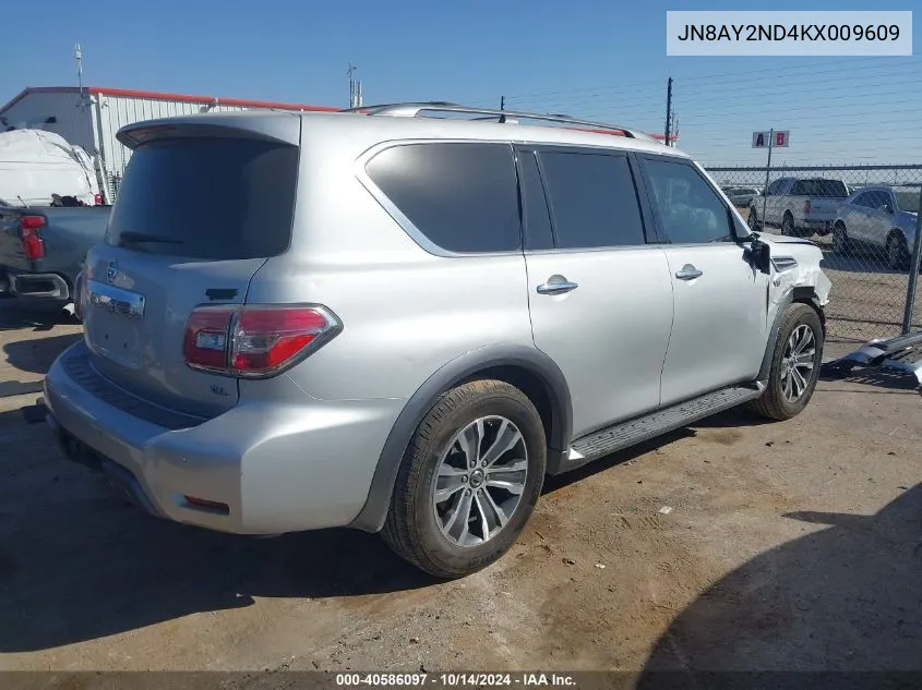 2019 Nissan Armada Sl VIN: JN8AY2ND4KX009609 Lot: 40586097