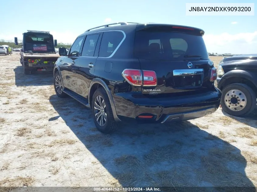 2019 Nissan Armada Sl VIN: JN8AY2NDXK9093200 Lot: 40648252