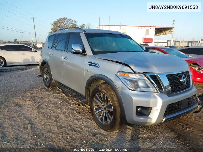 2019 Nissan Armada Sl VIN: JN8AY2ND0K9091553 Lot: 40737790