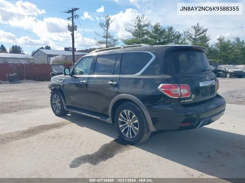 2019 Nissan Armada Sl VIN: JN8AY2NC6K9588355 Lot: 40738688