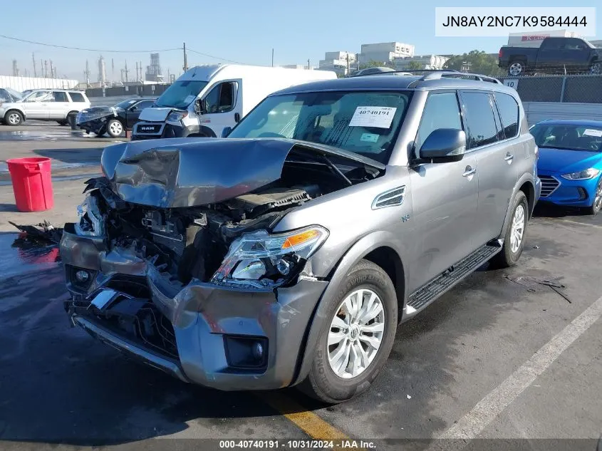 2019 Nissan Armada Sv VIN: JN8AY2NC7K9584444 Lot: 40740191