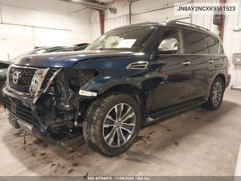 2019 Nissan Armada Sl VIN: JN8AY2NCXK9581523 Lot: 40764470