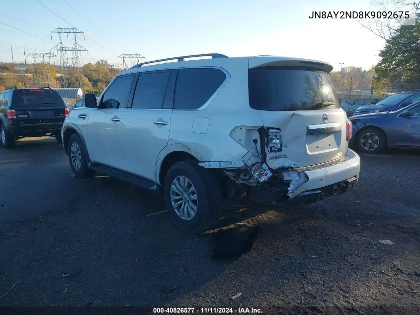 2019 Nissan Armada Sv/Sl/Platinum VIN: JN8AY2ND8K9092675 Lot: 40826577