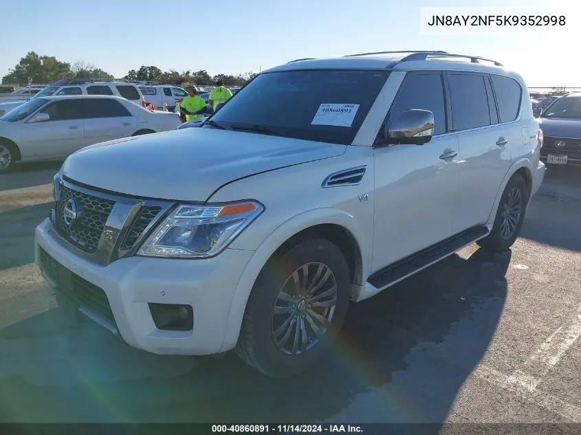 2019 Nissan Armada Platinum VIN: JN8AY2NF5K9352998 Lot: 40860891