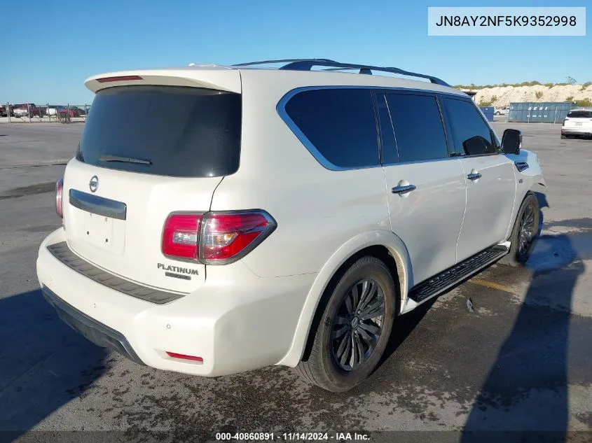 2019 Nissan Armada Platinum VIN: JN8AY2NF5K9352998 Lot: 40860891