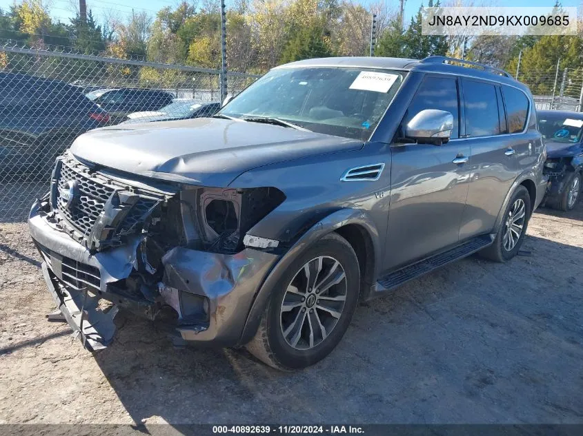 2019 Nissan Armada Sl VIN: JN8AY2ND9KX009685 Lot: 40892639