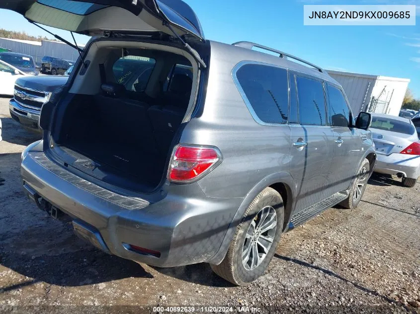 2019 Nissan Armada Sl VIN: JN8AY2ND9KX009685 Lot: 40892639