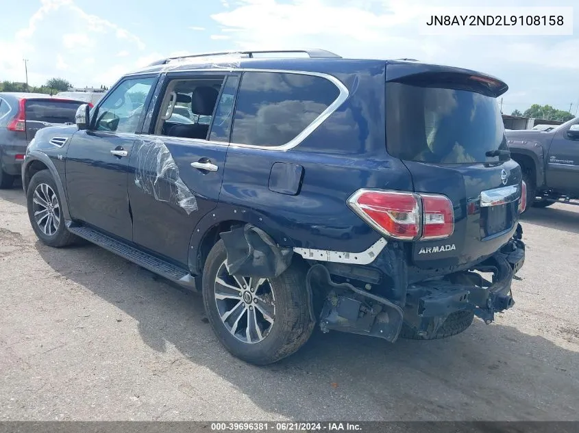 2020 Nissan Armada Sl 2Wd VIN: JN8AY2ND2L9108158 Lot: 39696381