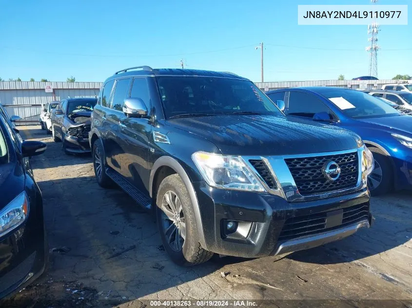 2020 Nissan Armada Sl 2Wd VIN: JN8AY2ND4L9110977 Lot: 40138263