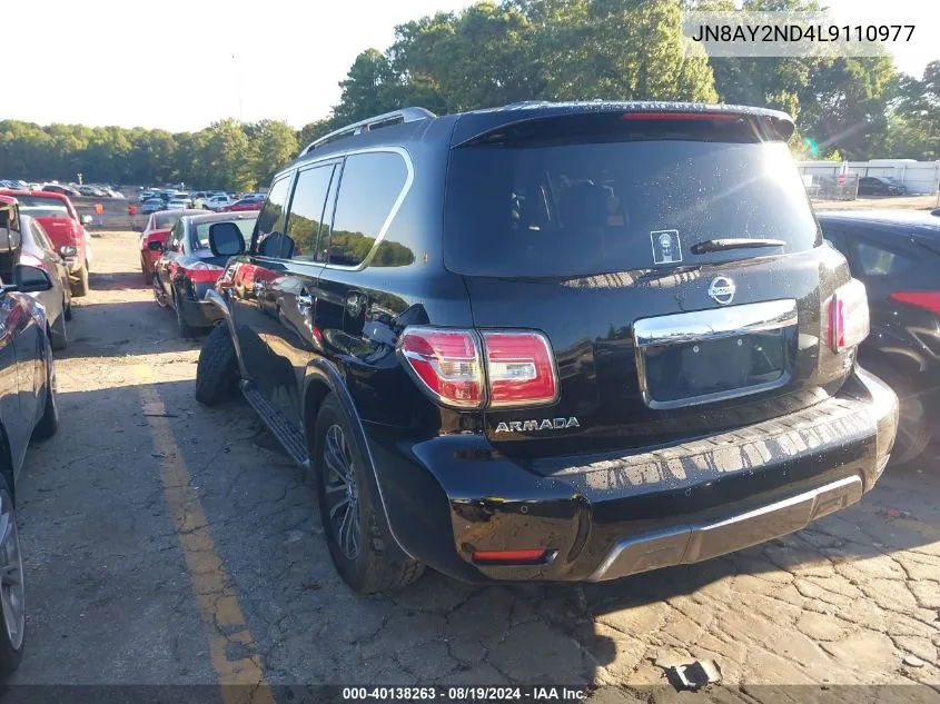 2020 Nissan Armada Sl 2Wd VIN: JN8AY2ND4L9110977 Lot: 40138263