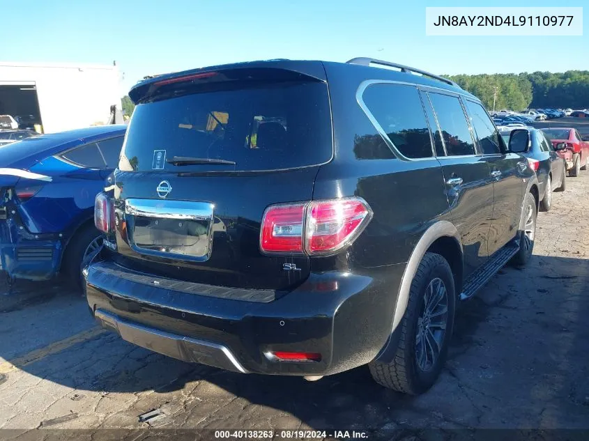 2020 Nissan Armada Sl 2Wd VIN: JN8AY2ND4L9110977 Lot: 40138263