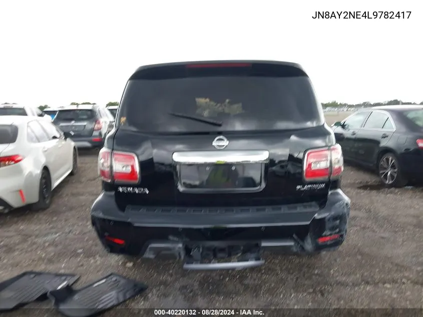 2020 Nissan Armada Platinum 4Wd VIN: JN8AY2NE4L9782417 Lot: 40220132